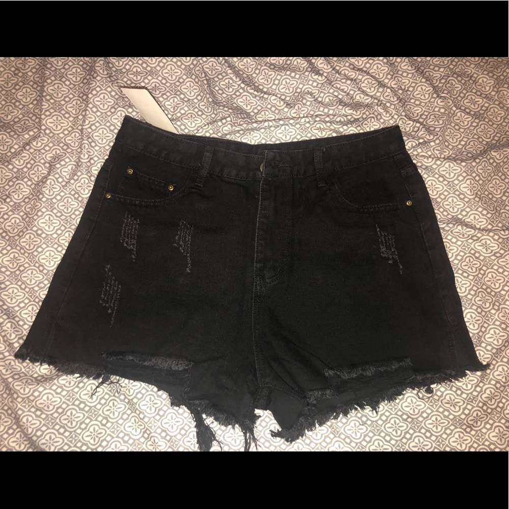 Xxl distressed high waisted shorts